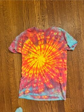 Hanes Tie-Dye Short Sleeve Tee - Yellow, Pink & Blue